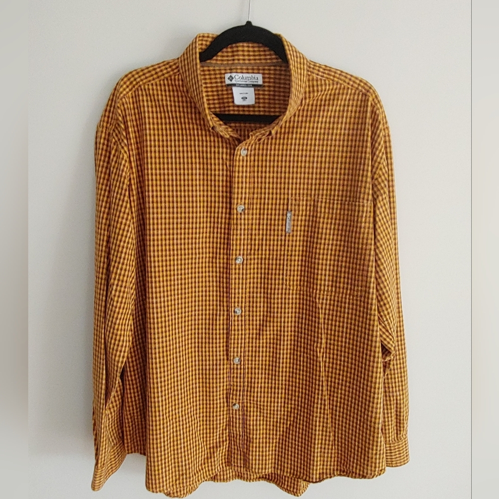 COLUMBIA Plaid Outdoor Long Sleeve Button Front Shirt XXL